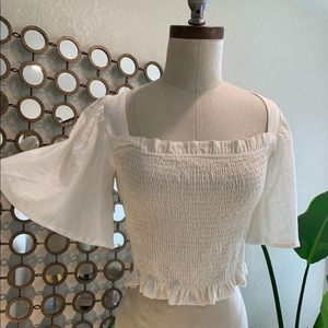 White Smocked Boutique Top